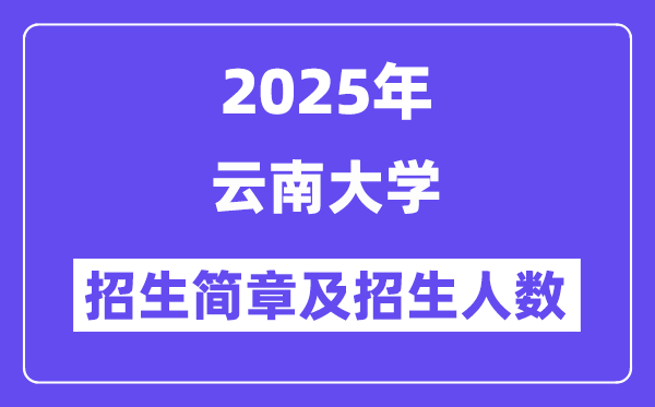 云南大学2025高考招生简章及各省招生计划人数