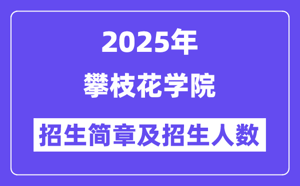 攀枝花学院2025高考招生简章,各省招生计划人数汇总