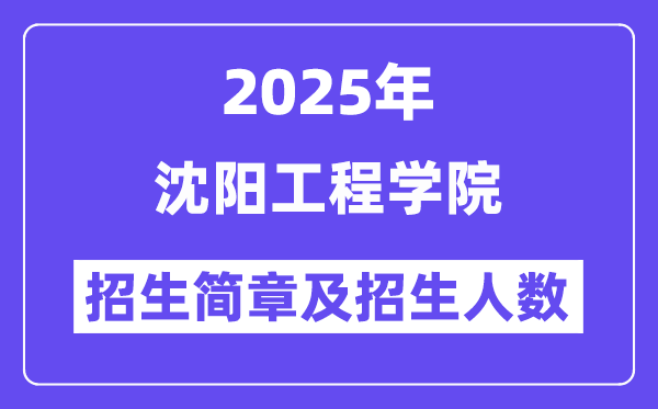 沈阳工程学院2025高考招生简章,各省招生计划人数汇总