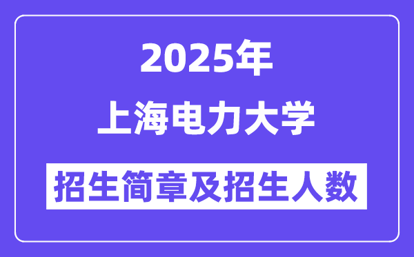 上海电力大学2025高考招生简章,各省招生计划人数汇总