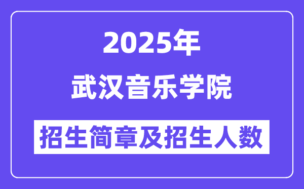 武汉音乐学院2025高考招生简章,各省招生计划人数汇总