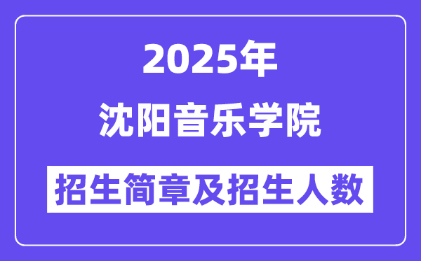 沈阳音乐学院2025高考招生简章,各省招生计划人数汇总