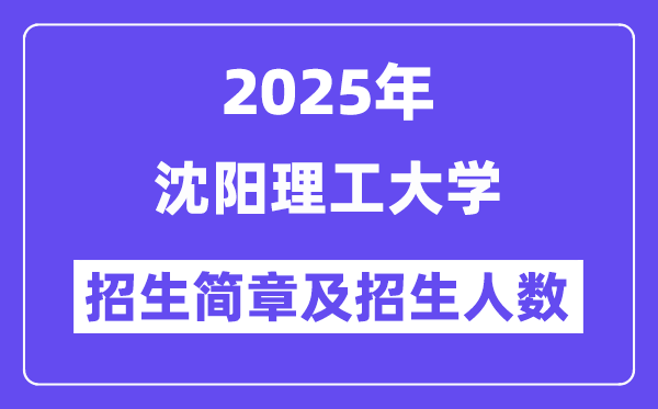 沈阳理工大学2025高考招生简章,各省招生计划人数汇总