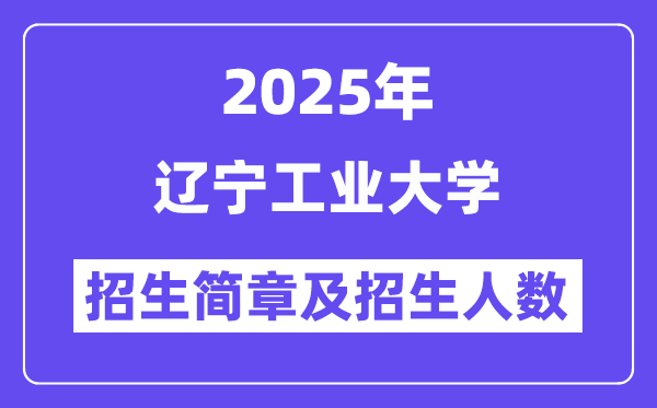 辽宁工业大学2025高考招生简章,各省招生计划人数汇总