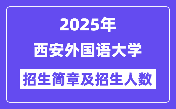 西安外国语大学2025高考招生简章,各省招生计划人数汇总