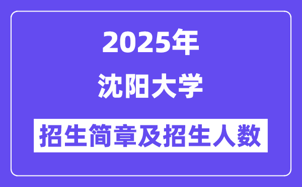 沈阳大学2025高考招生简章,各省招生计划人数汇总
