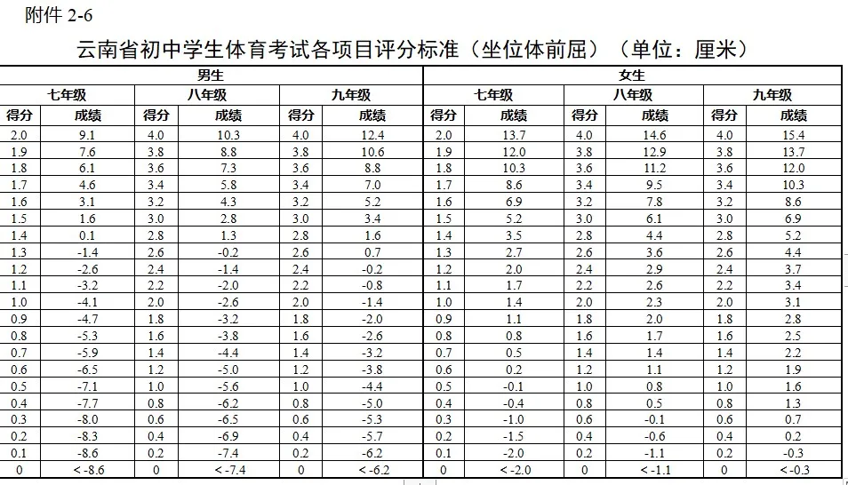 2025年云南中考体育考试项目有哪些,中考体育评分标准