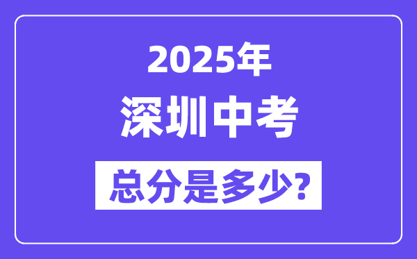 2025深圳中考总分多少,各科目怎么分配的？
