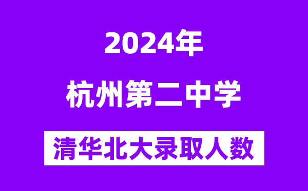 2024年杭州二中考入清华北大人数是多少？附历年分数线