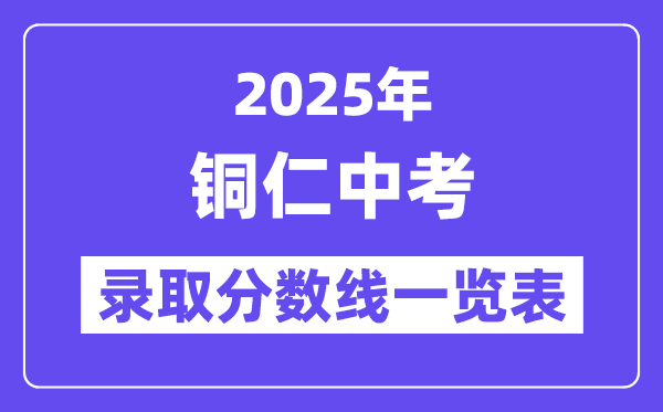 2025年铜仁中考各高中录取分数线一览表