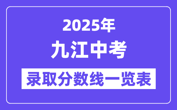 2025年九江中考各高中录取分数线一览表