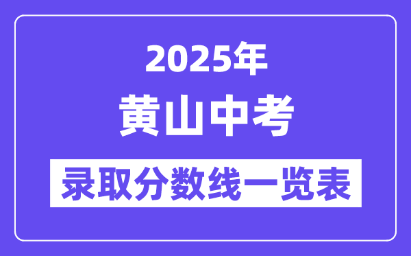 2025年黄山中考各高中录取分数线一览表