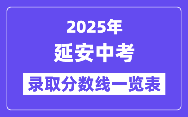 2025年延安中考各高中录取分数线一览表