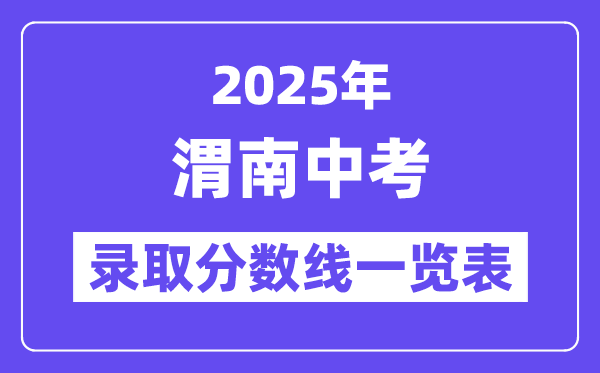 2025年渭南中考各高中录取分数线一览表