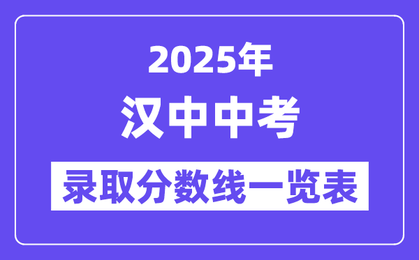 2025年汉中中考各高中录取分数线一览表
