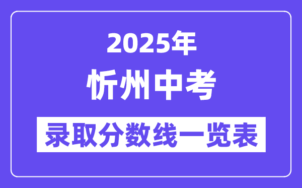 2025年忻州中考各高中录取分数线一览表