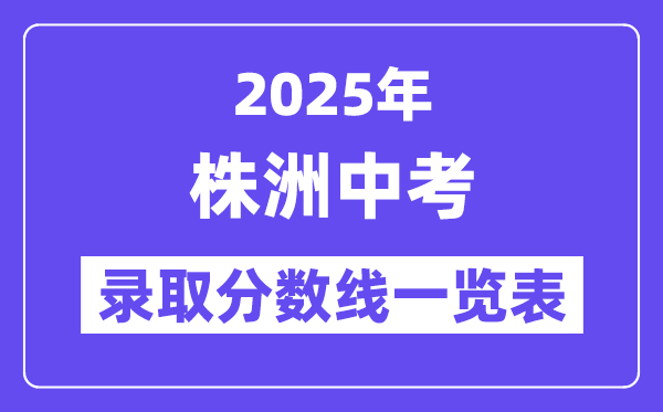 2025年株洲中考各高中录取分数线一览表