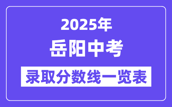 2025年岳阳中考各高中录取分数线一览表