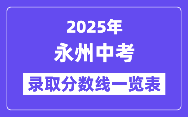 2025年永州中考各高中录取分数线一览表