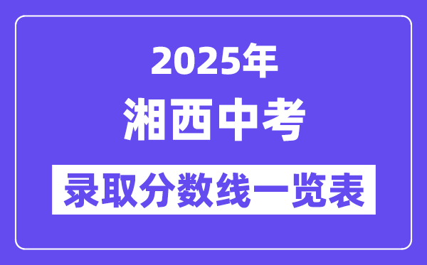 2025年湘西中考各高中录取分数线一览表