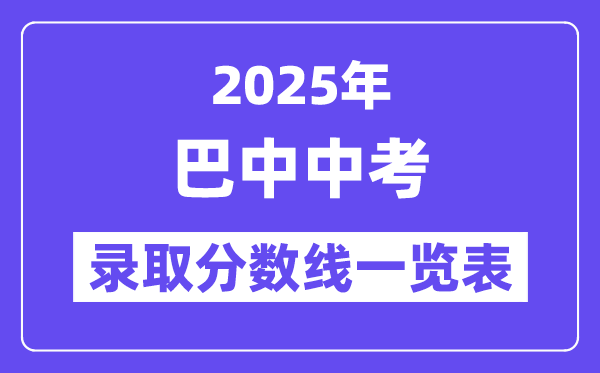 2025年巴中中考各高中录取分数线一览表