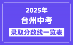 2025年台州中考各高中录取分数