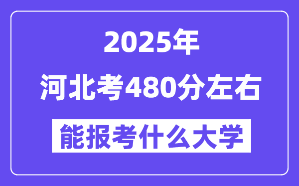 2025年河北考480分左右能报考上什么大学?附位次排名对照表