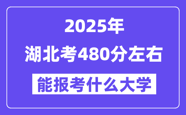 2025年湖北考480分左右能报考上什么大学?附位次排名对照表