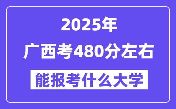 2025年广西考480分左右能报考上什么大学?附位次排名对照表