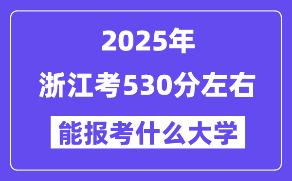 2025年浙江考530分左右能报考上什么大学?附位次排名对照表