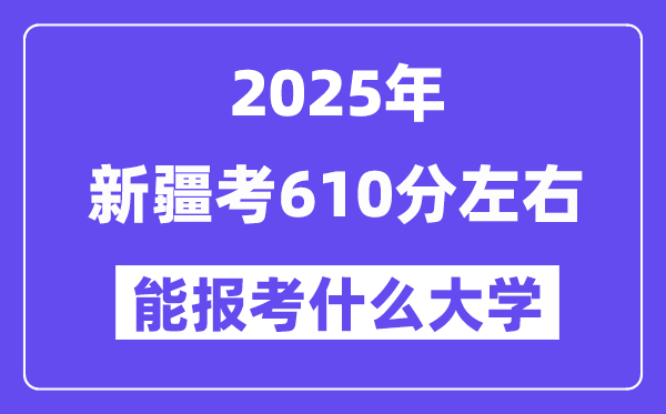 2025年新疆考610分左右能报考上什么大学?附位次排名对照表