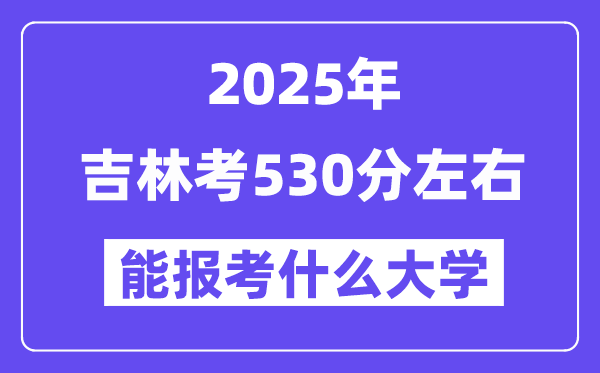 2025年吉林考530分左右能报考上什么大学?附位次排名对照表