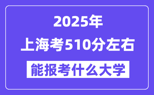 2025年上海考510分左右能报考上什么大学?附位次排名对照表