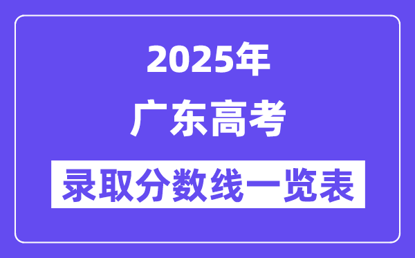 2025广东高考各批次录取分数线一览表（含一本,二本,专科）
