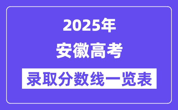 2025安徽高考各批次录取分数线一览表（含一本,二本,专科）
