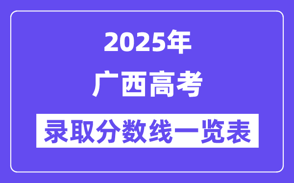 2025广西高考各批次录取分数线一览表（含一本,二本,专科）