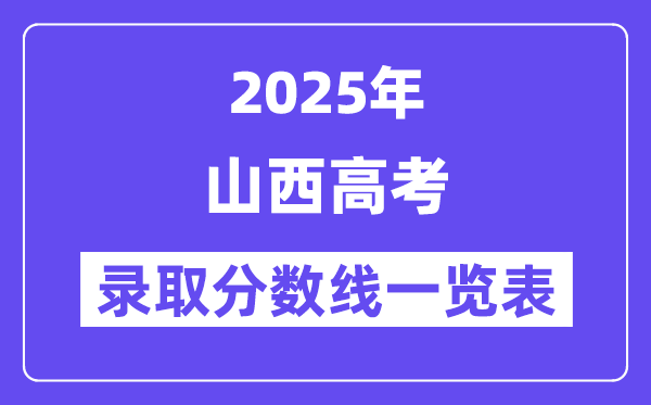 2025山西高考各批次录取分数线一览表（含一本,二本,专科）