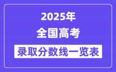 2025全国高考各批次录取分数