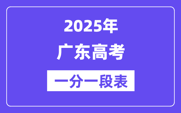 2025年广东高考一分一段表