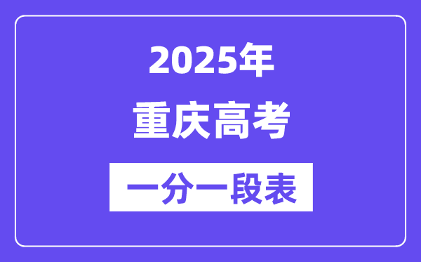 2025年重庆高考一分一段表