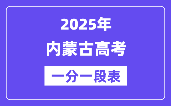 2025年内蒙古高考一分一段表