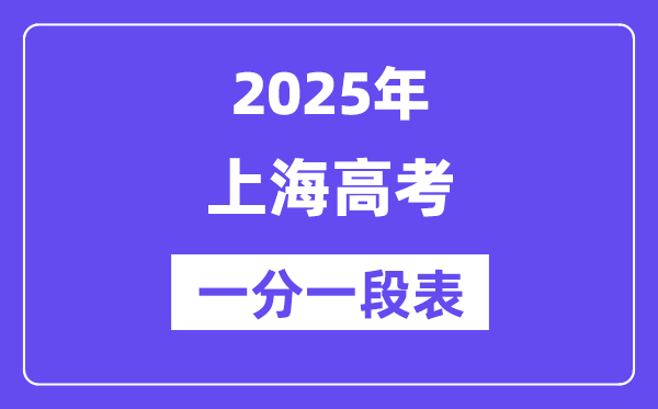 2025年上海高考一分一段表