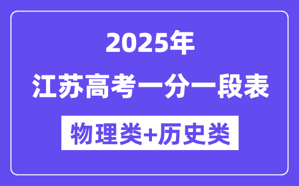 江苏高考分数线2025年一分一段表（物理+历史）