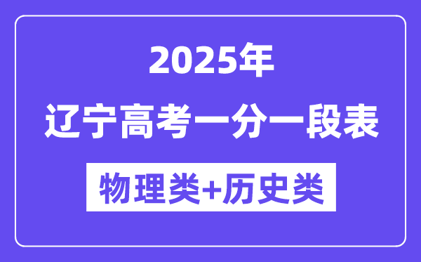 辽宁高考分数线2025年一分一段表（物理+历史）