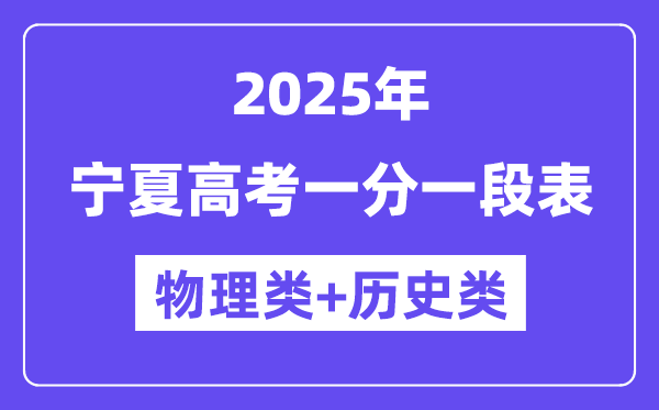 宁夏高考分数线2025年一分一段表（物理+历史）