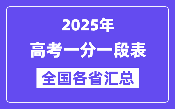2025年高考一分一段表（全国各省汇总）