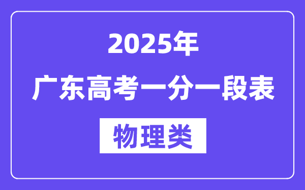 2025广东高考一分一段表（物理类）位次排名查询