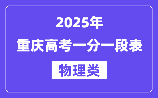 2025重庆高考一分一段表（物理类）位次排名查询