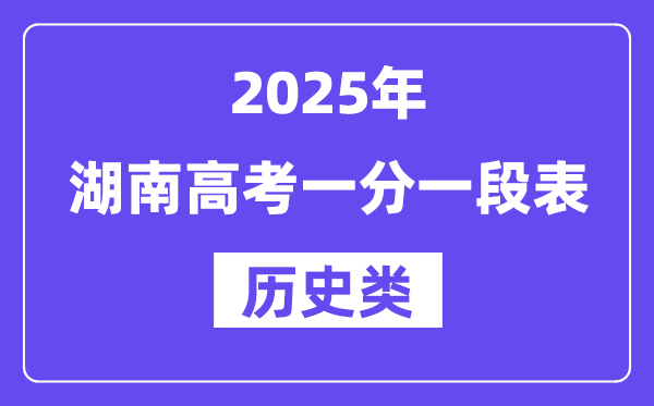 2025湖南高考一分一段表（历史类）位次排名查询
