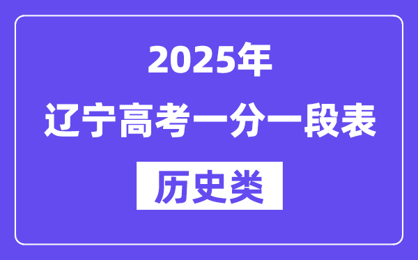 2025辽宁高考一分一段表（历史类）位次排名查询